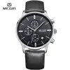 New Male Wrist Watches Business Date Chronograph Hour Clock Genuine Leather Strap Simple Quartz Men Luxury Megir 2011 Watch