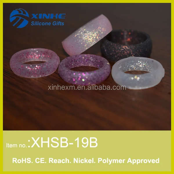 2018 perfect gifts silicone glitter ring silicone wedding