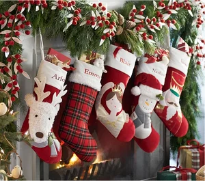 wholesale embroidery luxe velvet christmas stocking gifts and