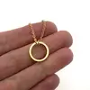 Stainless Steel Jewelry Minimalist Silver Gold Circle Ring Necklace Bridesmaid Proposal Gift