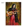 MYT New Arrival Girl Play The Violin Oil Painting On Canvas Art For Home Decor