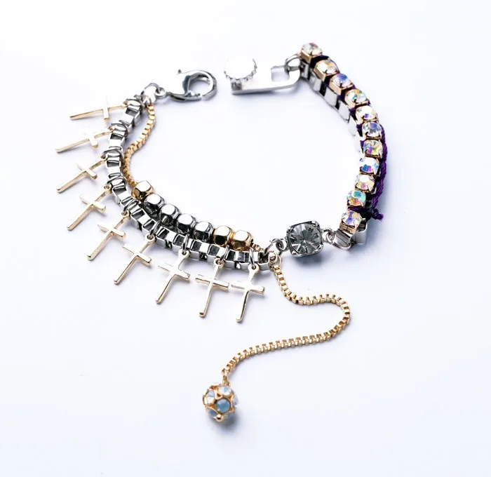 sl00203 Punk Alloy Cross Pendant Bracelets,Rhinestone Asymmetric Multiple Chain Bracelets Fashion Jewelry
sl00203 Punk Alloy Cross Pendant Bracelets,Rhinestone Asymmetric Multiple Chain Bracelets Fashion Jewelry
