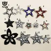 New arrival high quality large crystal rhinestone beaded star shape design patch for garments clothing accessories