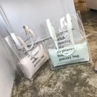 Women Fashion Luxury Jelly Clear Plastic PVC Beach Tote Bag