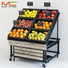 rolling fruit display rack supermarket vegetable rack