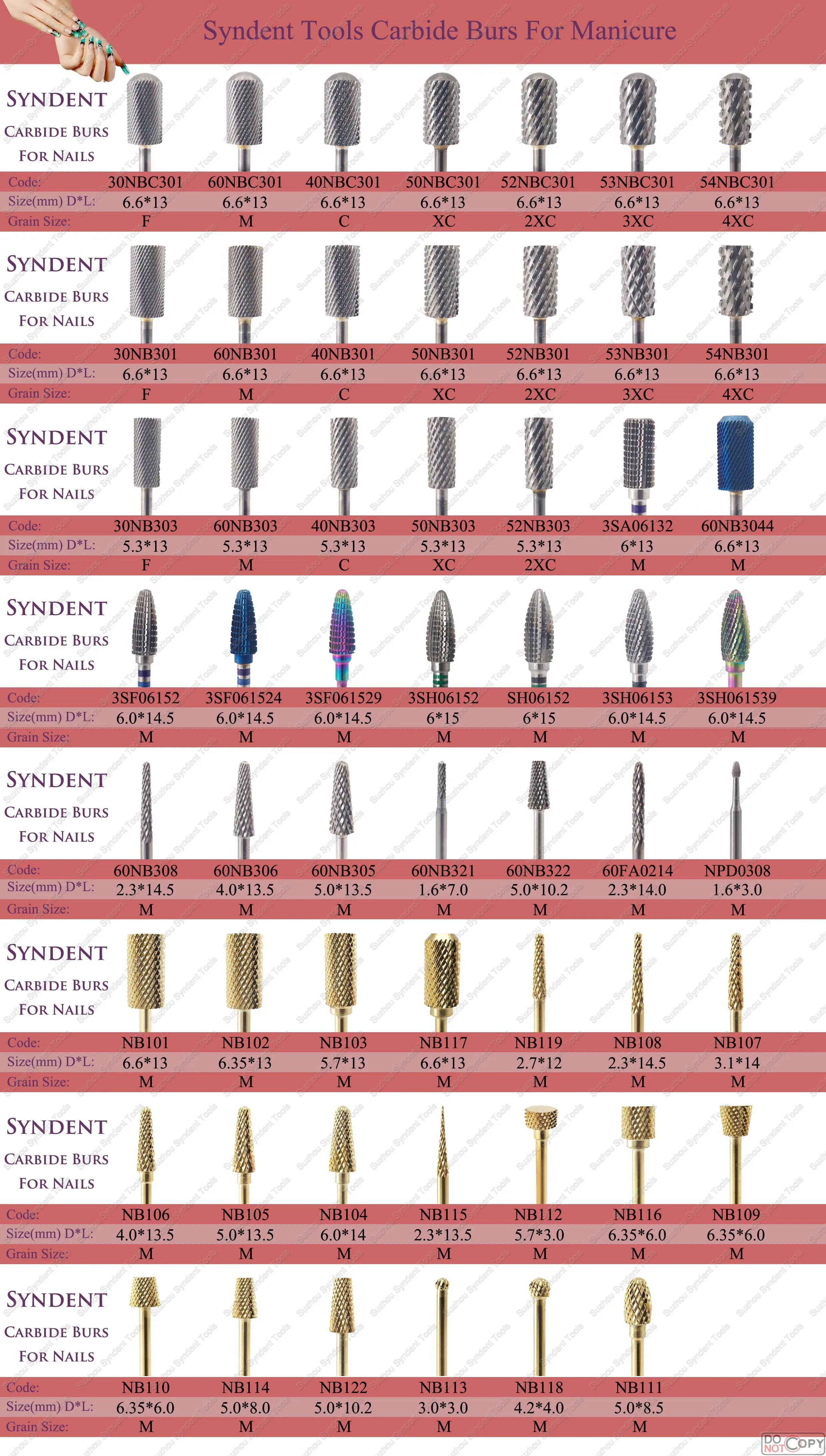 Manicure carbide burs