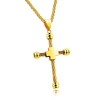 Men Stainless Steel Wire Jewelry Gold Plated Cross Pendant Necklace