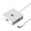 USB 2.0 Hub 4 Port USB Data Hub Portable Super Speed 3 FT Extension Cable USB Hub