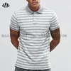 Fitch Stripe Polo Contrast Collar Grey In Muscle Slim Fit Polo Shirt