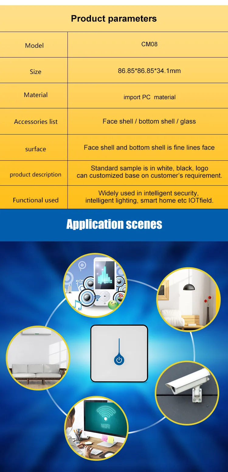Smart Home Hotel Capacitive Led Sensitive plastic Touch Screen zigbee touch switch case - ANKUX.COM