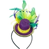 Hot Sale Crazy Mardi Gras Feathered Top Hat Party Headband For Adult