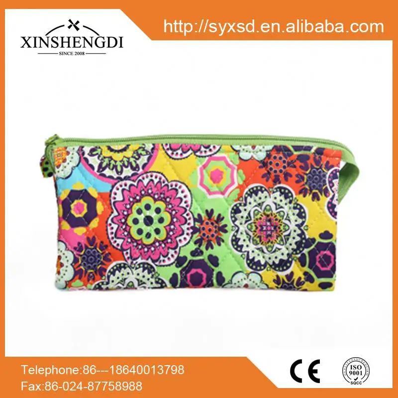 China manufacturers beautiful zipper designer quilted mini cotton women custom embroidered wallets