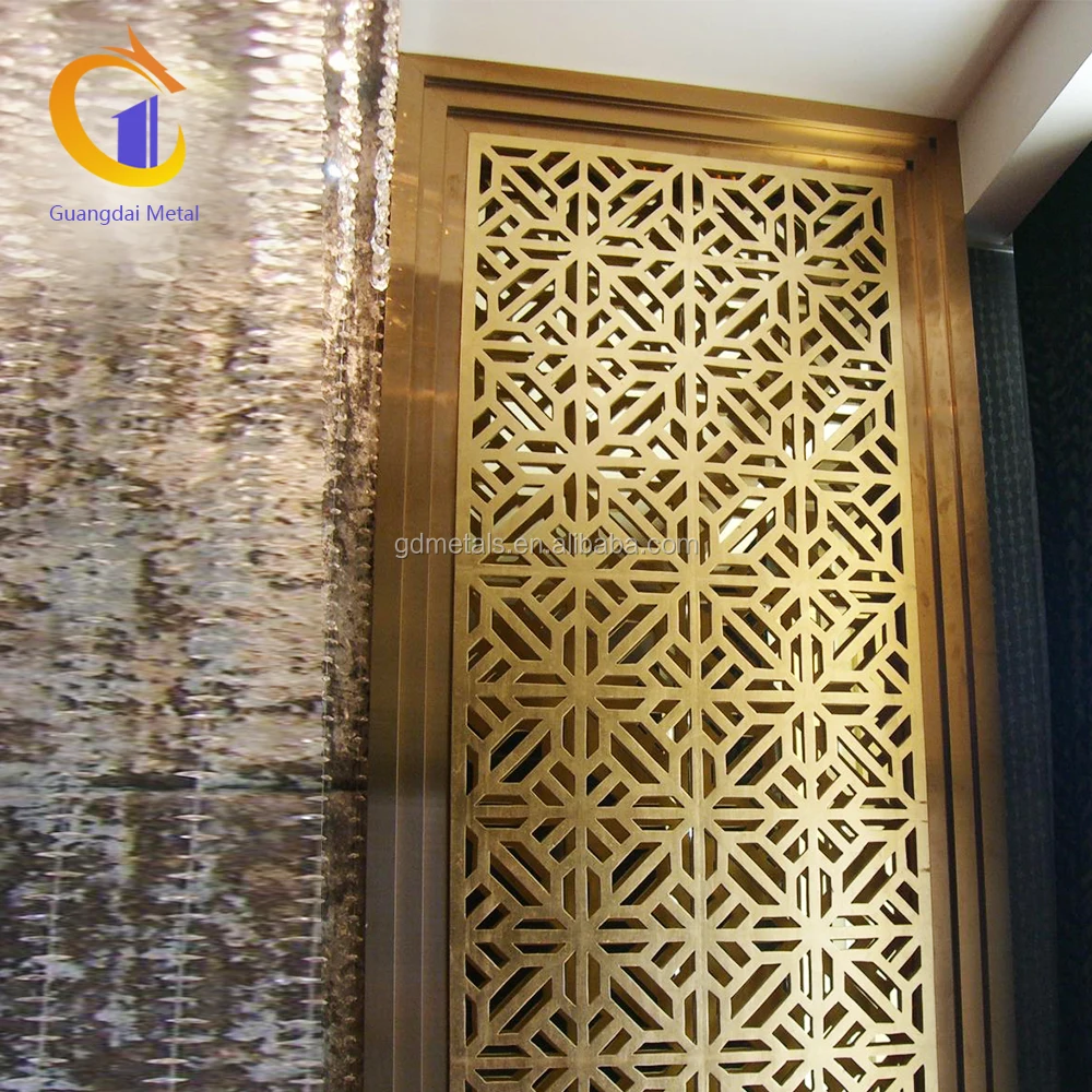 Stainless Steel Partition Metal Panel Laser Cut Room Divider Screen.