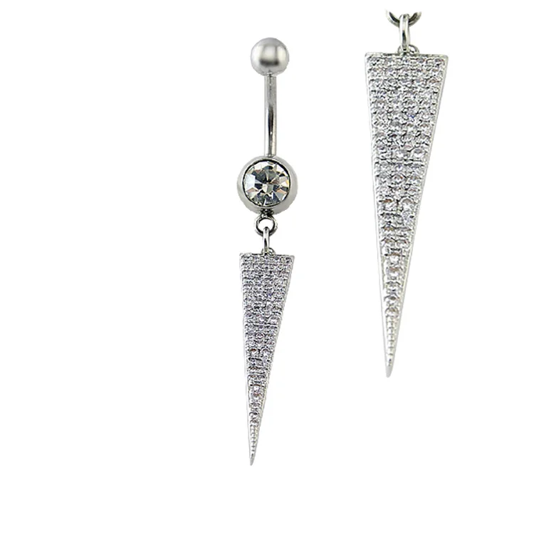 Long triangle pendant style steel piercing with diamond belly button ring, Steel,black,gold and so on
Long triangle pendant style steel piercing with diamond belly button ring, Steel,black,gold and so on