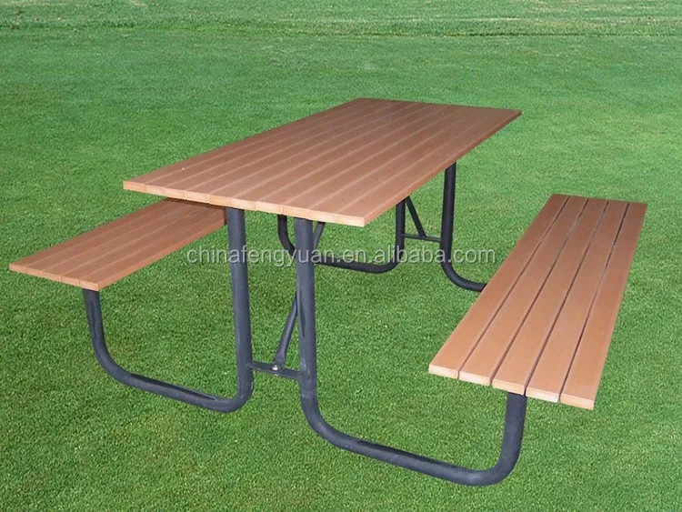 屋外ピクニックテーブル、プラスチックテーブルとベンチ、亜鉛メッキ鋼フレーム屋外テーブル仕入れ・メーカー・工場