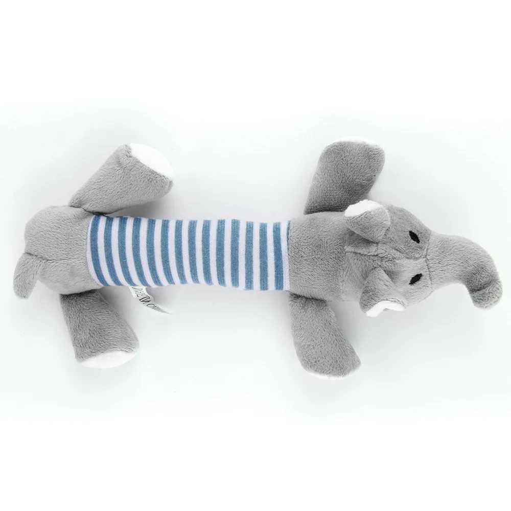 New Dog Toys Pet Puppy Chew Squeaker Squeaky Plush Sound Duck Pig & Elephant Toys 3 Designs free shipping