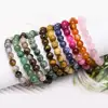 New Custom Wholesale natural stone bead bangle healing stone onyx tigereye Gemstone charm lucky beads bracelet for women