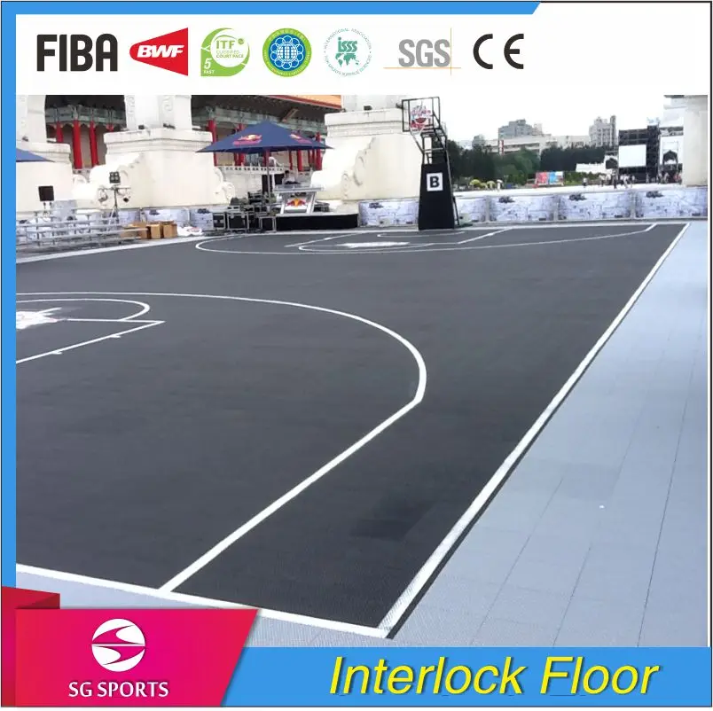 Very High Quality FIBA Certification Plastic Outdoor Indoor Basketball Court Flooring