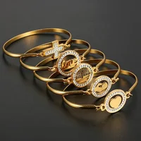 

Fashion Luxury Gold 316L Stainless Steel Bracelet Tree Of Life Buckle Cuff Bangle For Women Valentine's Day Gift Jewelry Finding