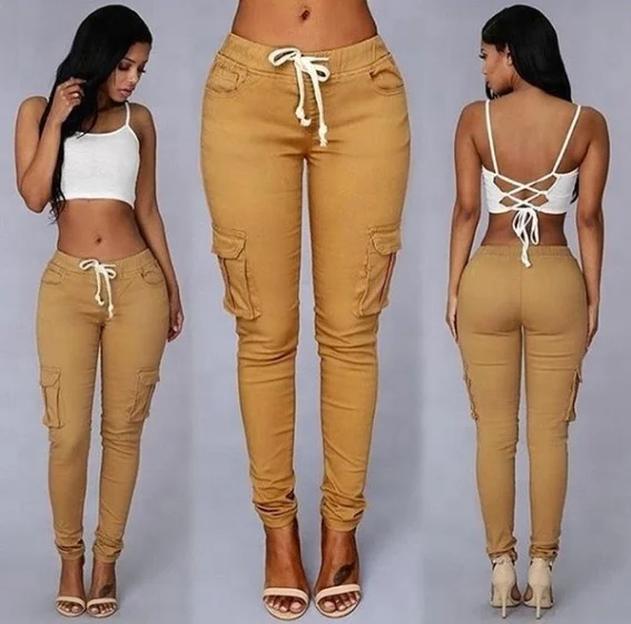 Durable Casual Women Rope-Belted Back packet Cargo Pants, Yellow/white/black/white/red/other
Durable Casual Women Rope-Belted Back packet Cargo Pants, Yellow/white/black/white/red/other