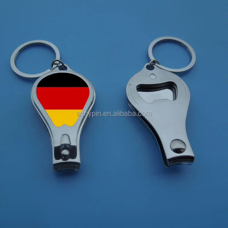 Jerman Bendera Jari Laki-laki Gunting Kuku Dengan Keychain Pembuka Botol