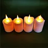 rose flower shape warm white LED pillar candle Flameless Votive Candles plastic with water drop shape wick