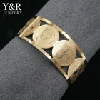 Custom religious bracelets San Benito gold bangle models design 18k gold cuff bangles