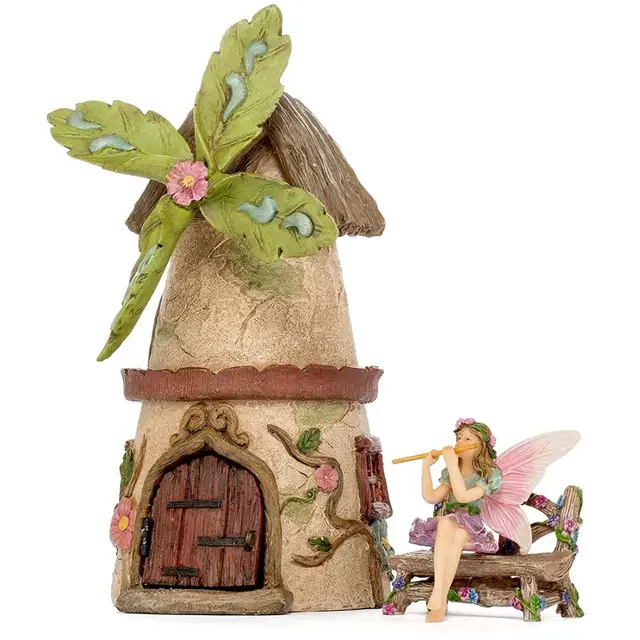 mini resin figurine kit fairy garden house set garden decor