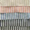 Wholesale 14S 140CM Yarn Dyed Stripe Linen Fabric 100% Pure Flax Linen