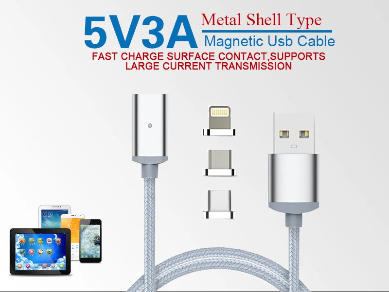Wholesale 3 in 1 led magnetic nylon USB charging data cable saso certification - ANKUX.COM