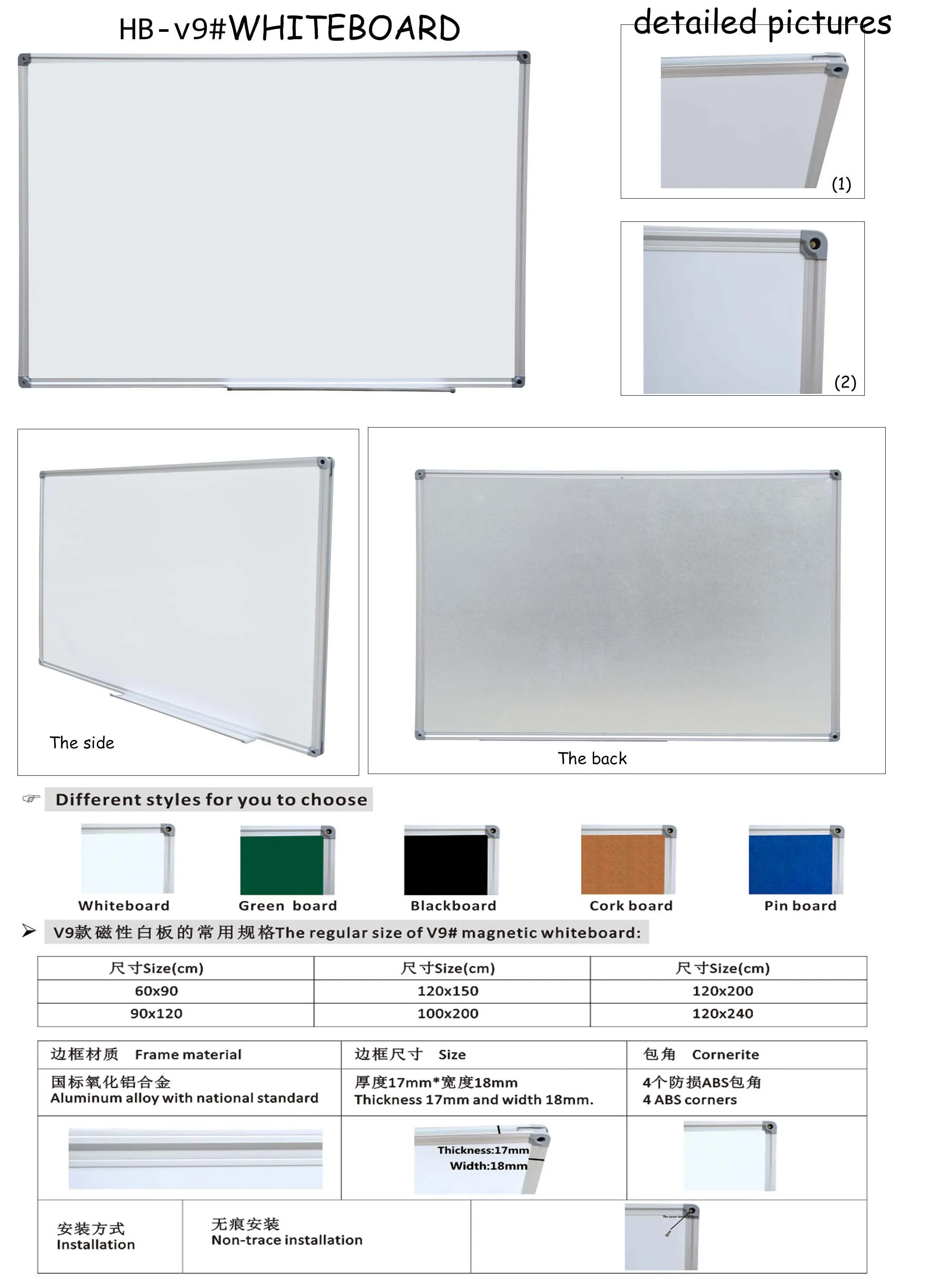 wooden drawing board erasable magnetic green board for child