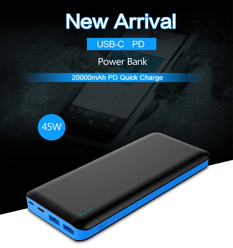 Best Quality 45W Type C PD Mini Power Bank 20000mAh With Quick Charge 3.0 Portable Charger - ANKUX.COM