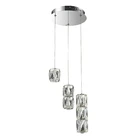 3 stainless steel wires hanging clear crystal modern led chandelier lighting for home and hotel