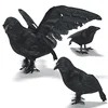 Halloween Decoration Realistic Looking 3 PC Birds Black Feathered Crows Halloween Prop Decor