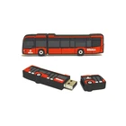 China bulk cheap factory Customized 3d school bus Shape PVC USB Flash Drive and usb flash disk rubber