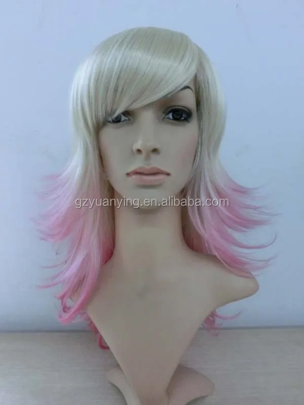 cosplay pink wig 2 tones