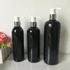 100ml 200ml 250ml 300ml 500ml black shampoo bottles with silver cap pumps