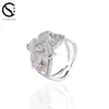unique 925 sterling silver pretty flower shape wedding Rings for girls