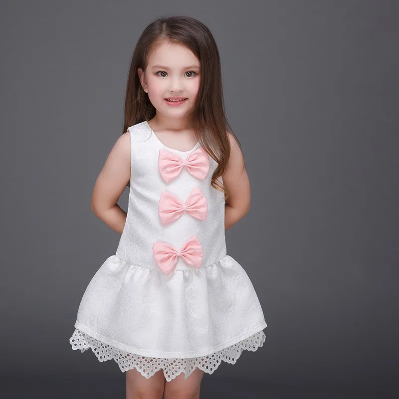 New Model Girl Dress Princess Dress Baby Gril Summer Dress With Three Bowknots 86036 Buy Baby
