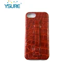 Fashion design style leather crocodile skin phone case with hand strap