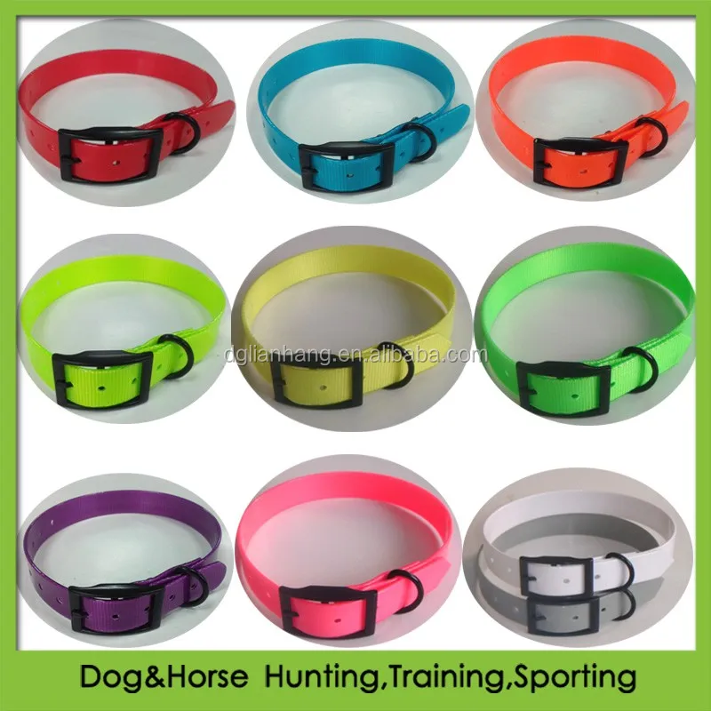 Plastic Tpu Coated Nylon Dog Collars With Gun Black Buckle Wholesale