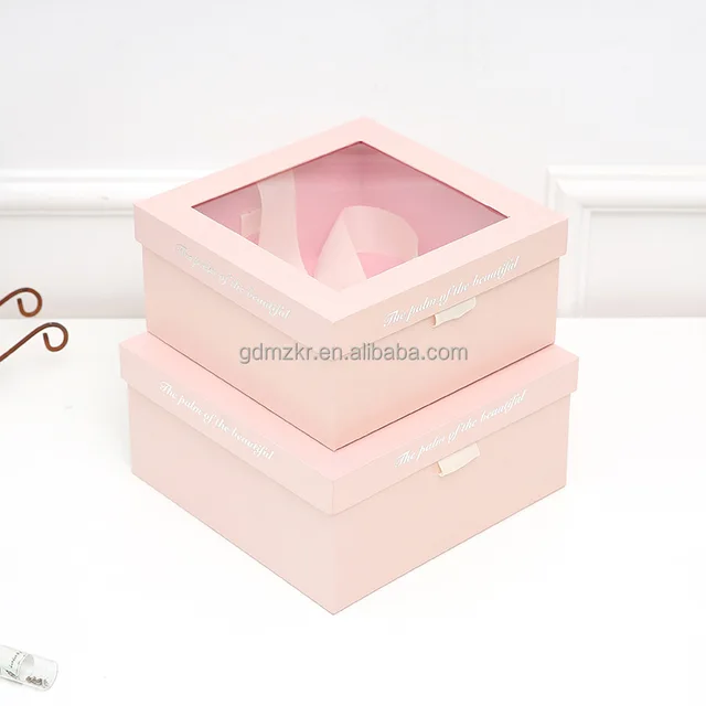 custom packaging gift cardboard box with clear window / handle