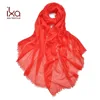 Winter Light Weight Orange Plain Dye Solid Color 100% Cashmere Scarf hijab Magnet Made in China