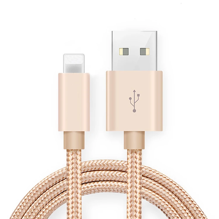 Nylon braided 2A 1M fast charging data charging electric to usb cable for iphone - idealCable.net