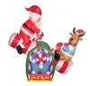 4 Foot Animated Christmas Inflatable Santa Claus and Reindeer on Teeter Totter Outdoor Yard Decoration