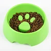 China wholesale dog bowl supplier wholesale plastic cheap food feeding paw print slow dog feeder eat feed bowl