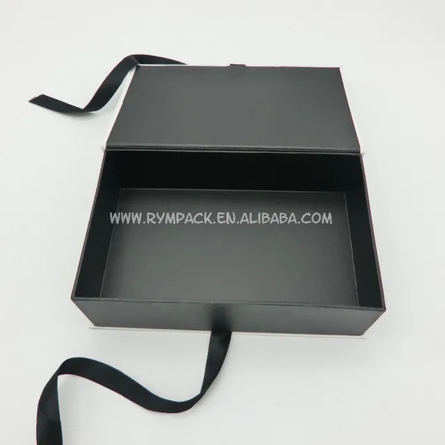 matte black custom gift packaging box cardboard magnetic paper
