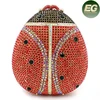 Top Selling Handwork Rhinestone Animal Design Evening Bag insect Style Crystal Party bags LEB728