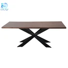 farmhouse rustic wood veneer brown color modern dining table