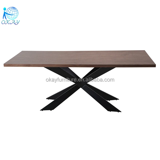 farmhouse rustic wood veneer brown color modern dining table